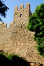 Stretch of ancient city walls in Monselice town in the province of Padua in the Veneto (Italy) Royalty Free Stock Photo