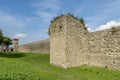 A stretch of the ancient walls and towers that surround the historic center of Figline Valdarno, Florence, Italy