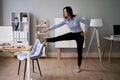 Stretch Exercise Workout Near Office Desk Royalty Free Stock Photo