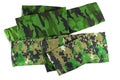 Stretch and folded fingerless arm sleeve in green camouflage pat