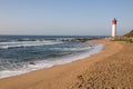 Footprinted Beach Leading up to Umhlanga Lighthouse Royalty Free Stock Photo