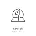 stretch icon vector from global health care collection. Thin line stretch outline icon vector illustration. Outline, thin line