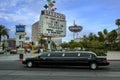 Stretch limousine in front of casino in Las Vegas Royalty Free Stock Photo