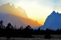 Stretch of lonely highway at dusk at sunset. Royalty Free Stock Photo