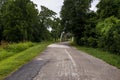 A stretch of the original route 66 wih an old steel bridge in the State of Missouri