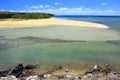 Stretch of white sandy beach, Rodrigues Island Royalty Free Stock Photo