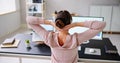 Stretch Workout Exercise At Desk Office Royalty Free Stock Photo