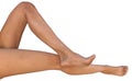 Stretched and bent female legs - right view Royalty Free Stock Photo