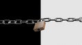 Transparent background security concept chain and padlock firewall blocking system Royalty Free Stock Photo