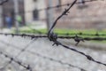 Stretched Old Rusty Barbed Wire Royalty Free Stock Photo