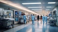 stretcher busy hospital hallway