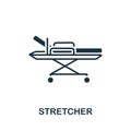 Stretcher icon. Monochrome simple Healthcare icon for templates, web design and infographics