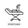 Stretcher icon vector illustration. Hospital Stretcher vector design illustration template isolated on white background. Stretcher