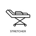 Stretcher icon vector illustration. Hospital Stretcher vector design illustration template isolated on white background. Stretcher