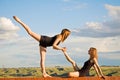 Stretching Ballerinas Royalty Free Stock Photo