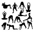 Stretching And Exercise Activity Silhouettes