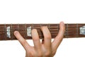 Stretching fingers playing guitar