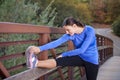 Stretching before a morning Jog Royalty Free Stock Photo