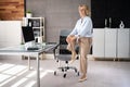 Stretching Office Workout. Desk Stretch Exercise Royalty Free Stock Photo