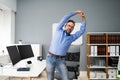 Stretching Office Workout. Desk Stretch Exercise Royalty Free Stock Photo