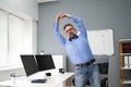 Stretching Office Workout. Desk Stretch Exercise Royalty Free Stock Photo