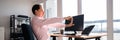 Stretching Office Workout. Desk Stretch Exercise Royalty Free Stock Photo