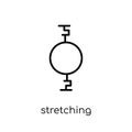 Stretching Punching Ball icon. Trendy modern flat linear vector Royalty Free Stock Photo