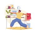 Stretching at workplace at home, fitness activity Royalty Free Stock Photo