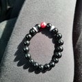 Handmade black beaded bracelet