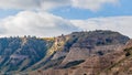 Striated bluffs along the southern ridge leading to Scotts Bluff pass