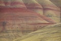 Striated red and brown paleosols in the Painted Hills Royalty Free Stock Photo