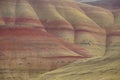 Striated red and brown paleosols in the Painted Hills Royalty Free Stock Photo