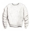 Striated Resin Veins: Fashion Illustration Of A White Sweater