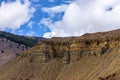 Striations on the cliff side. Royalty Free Stock Photo