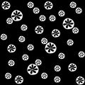 Strict Black and White Seamless Pattern with Oranges.