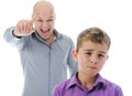 Strict father punishes his son Royalty Free Stock Photo