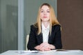 Serious company manager confident business lady