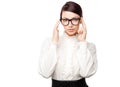 Strict woman in large glasses Royalty Free Stock Photo