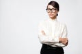 Strict woman in large glasses Royalty Free Stock Photo