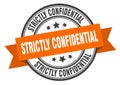 strictly confidential label sign. round stamp. band. ribbon Royalty Free Stock Photo