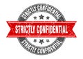 strictly confidential round stamp with ribbon. label sign Royalty Free Stock Photo