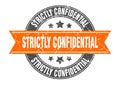 Strictly confidential round stamp with ribbon. label sign Royalty Free Stock Photo