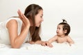 Strictly mother talking to a child Royalty Free Stock Photo