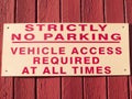 Strictly no parking sign