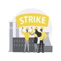 Strike action abstract concept vector illustration.