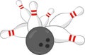 strike bowling illustration concept Royalty Free Stock Photo