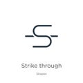 Strike through icon vector. Trendy flat strike through icon from shapes collection isolated on white background. Vector