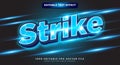Strike lightning typography editable text effect Royalty Free Stock Photo