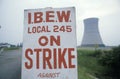 Strike placard at Davis-Besse Nuclear Power Station, OH Royalty Free Stock Photo