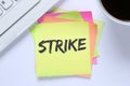 Strike protest action demonstrate jobs, job employees desk keyboard